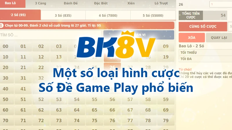 Một số loại hình cược số đề game Play